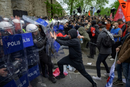 Turkey police clash with May Day protesters, skirmishes in France.jpg