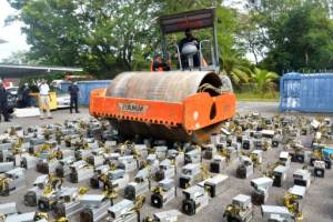 Malaysian police steamroll bitcoin machines.jpg Malaysian police steamroll bitcoin machines.jpg