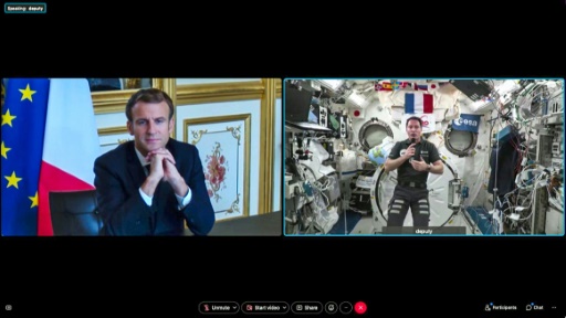 L'astronaute Thomas Pesquet décrit au président français les dégâts climatiques sur Terre