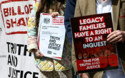 Victims' families protest at new N.Ireland 'Troubles' legacy law.jpg Victims' families protest at new N.Ireland 'Troubles' legacy law.jpg