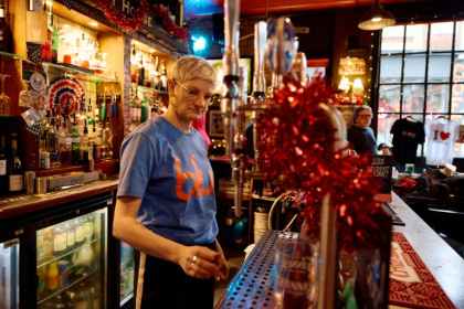 Kate Davidson, landlady at the Old Ivy House pub, said the ration cards were 'a bit of fun' Kate Davidson, landlady at the Old Ivy House pub, said the ration cards were 'a bit of fun'
