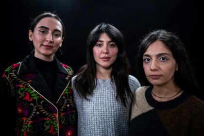 L-R: Mahsa Rostami, Niousha Akhshi and Setareh Maleki are now living in exile in Berlin after filming 'The Seed of the Sacred Fig' L-R: Mahsa Rostami, Niousha Akhshi and Setareh Maleki are now living in exile in Berlin after filming 'The Seed of the Sacred Fig'