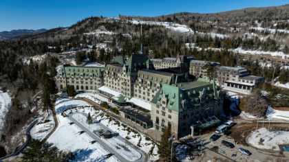 Aerial view of the Fairmont Le Manoir Richelieu, in Charlevoix, Canada, the venue for the G7 foreign ministers meeting in March 2025 Aerial view of the Fairmont Le Manoir Richelieu, in Charlevoix, Canada, the venue for the G7 foreign ministers meeting in March 2025