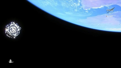 The Webb telescope as it left Earth in 2021 The Webb telescope as it left Earth in 2021