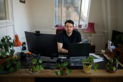 The Manchester Mill media founder and editor Joshi Herrmann works in the offices of the online newspaper serving Greater Manchester The Manchester Mill media founder and editor Joshi Herrmann works in the offices of the online newspaper serving Greater Manchester