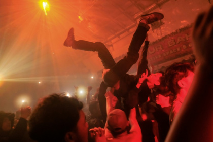 At a smoke-filled warehouse in Jakarta hundreds of Indonesians party to the sounds of 1990s Britain At a smoke-filled warehouse in Jakarta hundreds of Indonesians party to the sounds of 1990s Britain