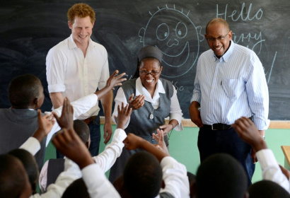 Britain's Prince Harry, flanked by Sister Victoria Mota, and Prince Seeiso, the younger brother of King Letsie of Lesotho visited projects supported by the Sentebale charity in 2013 Britain's Prince Harry, flanked by Sister Victoria Mota, and Prince Seeiso, the younger brother of King Letsie of Lesotho visited projects supported by the Sentebale charity in 2013