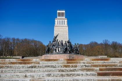 A bell-tower and monument stand at the Buchenwald concentration camp's memorial site A bell-tower and monument stand at the Buchenwald concentration camp's memorial site