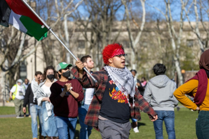 Students from MIT, Harvard University and other schools rally in April 2024 against Israel's military campaign in Gaza Students from MIT, Harvard University and other schools rally in April 2024 against Israel's military campaign in Gaza