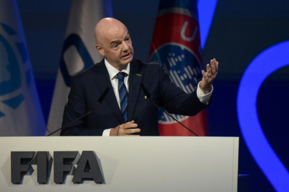 FIFA president Gianni Infantino speaks at FIFA's Congress in Paraguay on Thursday, where European delegates left early following the football supremo's late arrival - DANIEL DUARTE (AFP) FIFA president Gianni Infantino speaks at FIFA's Congress in Paraguay on Thursday, where European delegates left early following the football supremo's late arrival - DANIEL DUARTE (AFP)