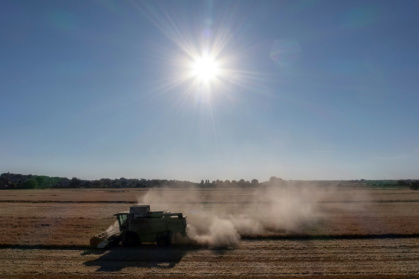 A combine harvest in Lincolnshire, eastern England, as Britain suffers its driest spring in over a century - Ben Stansall, Ben Stansall (AFP) A combine harvest in Lincolnshire, eastern England, as Britain suffers its driest spring in over a century - Ben Stansall, Ben Stansall (AFP)