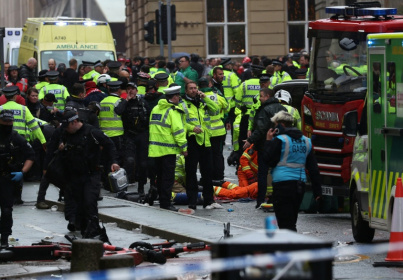 Emergency services treat members of the public in Liverpool - Darren Staples (AFP) Emergency services treat members of the public in Liverpool - Darren Staples (AFP)