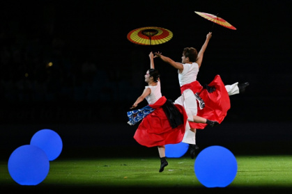 Performers representing Japan at the closing ceremony of the Hangzhou Asian Games - Philip FONG (AFP) Performers representing Japan at the closing ceremony of the Hangzhou Asian Games - Philip FONG (AFP)