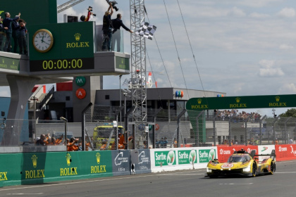 Robert Kubica takes his Ferrari across the line to win the 2025 Le Mans 24 Hours - Fred TANNEAU (AFP) Robert Kubica takes his Ferrari across the line to win the 2025 Le Mans 24 Hours - Fred TANNEAU (AFP)