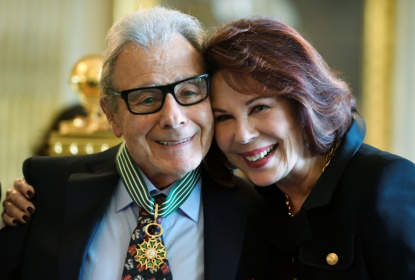 Lalo Schifrin with his wife Donna in Paris 2016 after he was presented with a French government award for culture - ERIC FEFERBERG (AFP) Lalo Schifrin with his wife Donna in Paris 2016 after he was presented with a French government award for culture - ERIC FEFERBERG (AFP)