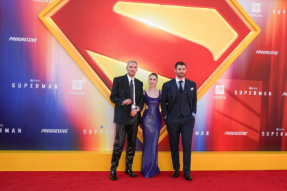 The new 'Superman' film stars US actor David Corenswet (right) as the new Clark Kent/Superman, with Rachel Brosnahan (center) playing love interest Lois Lane and British actor Nicholas Hoult (left) as arch-villain Lex Luthor - VALERIE MACON (AFP) The new 'Superman' film stars US actor David Corenswet (right) as the new Clark Kent/Superman, with Rachel Brosnahan (center) playing love interest Lois Lane and British actor Nicholas Hoult (left) as arch-villain Lex Luthor - VALERIE MACON (AFP)