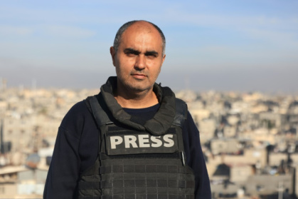 AFP video journalist Youssef Hassouna, pictured here in January 2024, says his main difficulty is accessing food to feed himself and his family - Mahmud Hams (AFP) AFP video journalist Youssef Hassouna, pictured here in January 2024, says his main difficulty is accessing food to feed himself and his family - Mahmud Hams (AFP)
