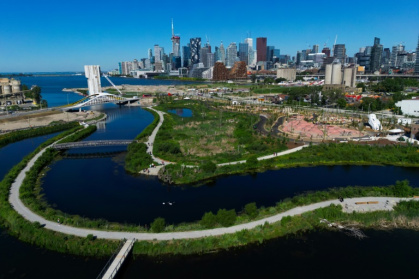 The complex Port Lands project installed wetlands and marshes to absorb excess water during extreme storms - Cole BURSTON (AFP) The complex Port Lands project installed wetlands and marshes to absorb excess water during extreme storms - Cole BURSTON (AFP)