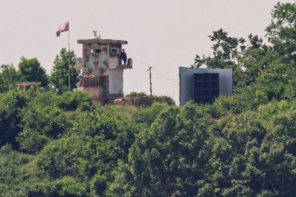 Seoul's military said Pyongyang had appeared to have stopped transmitting bizarre, unsettling noises along the border - ANTHONY WALLACE (AFP)