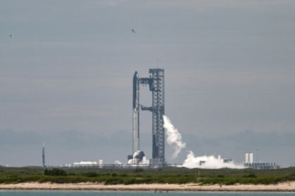 SpaceX's Starship on the launchpad in Starbase in Texas as its tenth test flight was called off - RONALDO SCHEMIDT (AFP) SpaceX's Starship on the launchpad in Starbase in Texas as its tenth test flight was called off - RONALDO SCHEMIDT (AFP)