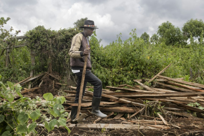 Fred Ngusilo's grandfather's home was destroyed in Kenya's Mau Forest - Tony KARUMBA (AFP)