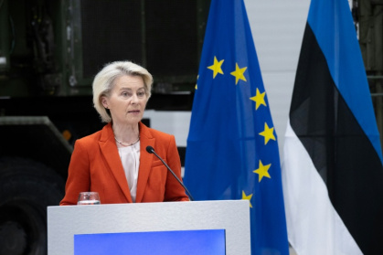 EU chief Ursula von der Leyen was in Bulgaria during a tour of seven countries on the bloc's eastern flank, which are more exposed to Russian hybrid threats - Raigo PAJULA (AFP)