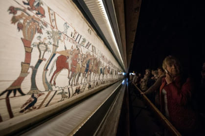 The Bayeux Tapestry tells the story of the 11th century Norman conquest of England - LOIC VENANCE (AFP)