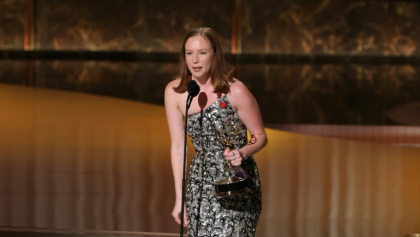'Hacks' star and newly minted Emmy winner Hannah Einbinder unleashed an unscripted political barb at the ceremony - VALERIE MACON (AFP) 'Hacks' star and newly minted Emmy winner Hannah Einbinder unleashed an unscripted political barb at the ceremony - VALERIE MACON (AFP)