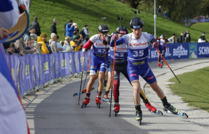 No snow, no problem: Biathletes on rollerskates compete in the "Loop One" event in Munich - Michaela STACHE (AFP) No snow, no problem: Biathletes on rollerskates compete in the "Loop One" event in Munich - Michaela STACHE (AFP)