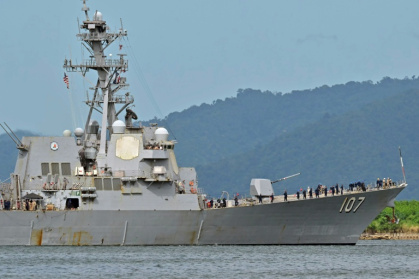 The USS Gravely arrived in Trinidad and Tobago on Sunday for joint exercises near the coast of Venezuela - MARTIN BERNETTI (AFP)