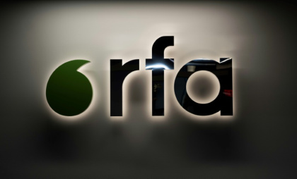 Radio Free Asia logo on its Washington headquarters, seen in March 2025 - Gemunu AMARASINGHE (AFP) Radio Free Asia logo on its Washington headquarters, seen in March 2025 - Gemunu AMARASINGHE (AFP)