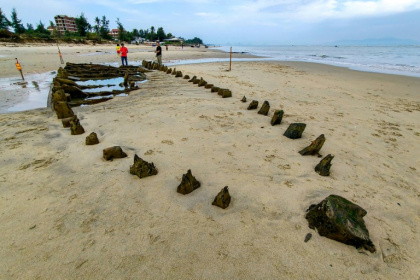 The ship wrecked off Hoi An is believed to have been built between the 14th and 16th centuries according to preliminary findings - Tam Xuan (AFP)
