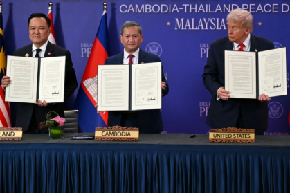 Trump co-signed a truce between Cambodia and Thailand in October - ANDREW CABALLERO-REYNOLDS (AFP)