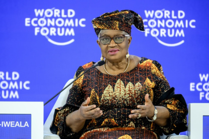 WTO Director-General Ngozi Okonjo-Iweala at the WEF summit in Davos - Fabrice COFFRINI (AFP)