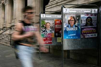 The race looks tight in Paris between Socialist candidate Emmanuel Gregoire and right-wing former minister Rachida Dati - Julie SEBADELHA (AFP)