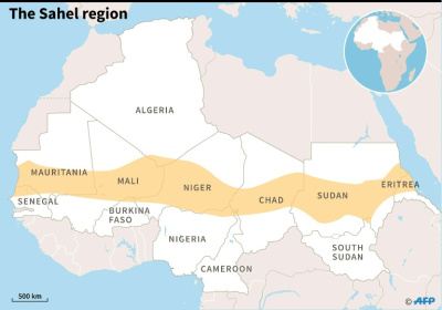 Map of the Sahel region - AFP Graphics, Vincent LEFAI, Paz PIZARRO (AFP)