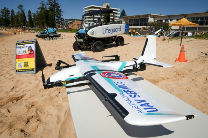 Australian lifesavers are expanding shark-spotting drone coverage in New South Wales - DAVID GRAY (AFP)