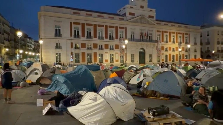 Madrid housing protest camp enters second night as PM vows action