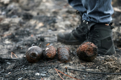 Shells from World War II in Le Porge, south-western France - ROMAIN PERROCHEAU (AFP)