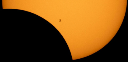 A solar eclipse seen from the International Space Station. Scientists plan to study the total eclipse in Spain on August 12 - Bill Ingalls/NASA (AFP)