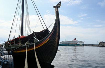 The replica Viking longship is usually docked in the Norwegian capital - Jonathan KLEIN (AFP)