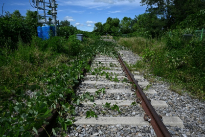 Train tracks are seen at the Baengmagoji Station in Cheorwon - GREG BAKER (AFP)