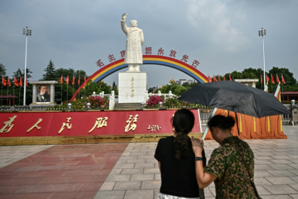 The Great Helmsman, who died September 9 1976, is still very much a fixture in central Henan province's Nanjie -- often dubbed "China's last Maoist village" - Pedro PARDO (AFP)