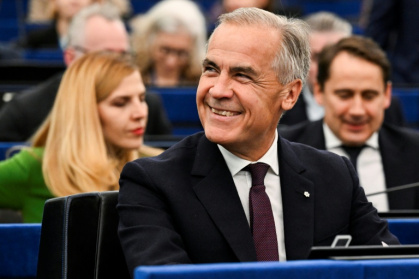 Canadian leader Mark Carney is in Europe to address the European Parliament - Jean-Christophe VERHAEGEN (AFP)