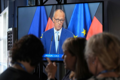 Fighting speculation that his CDU/CSU bloc may try to oust him, 70-year-old Merz took the unusual step of addressing the nation on TV on Sunday, just minutes after the first exit polls were announced - Marcus Brandt (AFP)