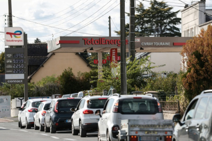 Large queues have formed at TotalEnergies filling stations in France as the energy giant has been offering cut-price fuel - Alain JOCARD (AFP)