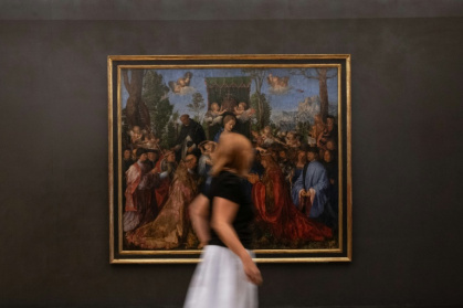 Albrecht Duerer painted the 'Feast of the Rosary' for a Venice church in 1506 - Michal CIZEK (AFP)
