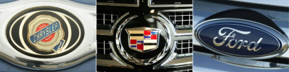 (L-R) FCA US (which makes Chrysler), GM (which makes Cadillac) and Ford have found themselves losing market share to their Asian competitors at home - Robyn BECK, KAREN BLEIER, Saul LOEB (AFP)