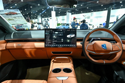 Norwegian soldiers found a Chinese-made Deepal car transmitted sensitive information from its cameras during a military exercise - MANAN VATSYAYANA (AFP)