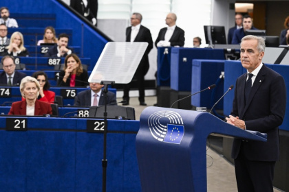 Canada’s Prime Minister Mark Carney addressed the European parliament last month - Jean-Christophe VERHAEGEN (AFP)